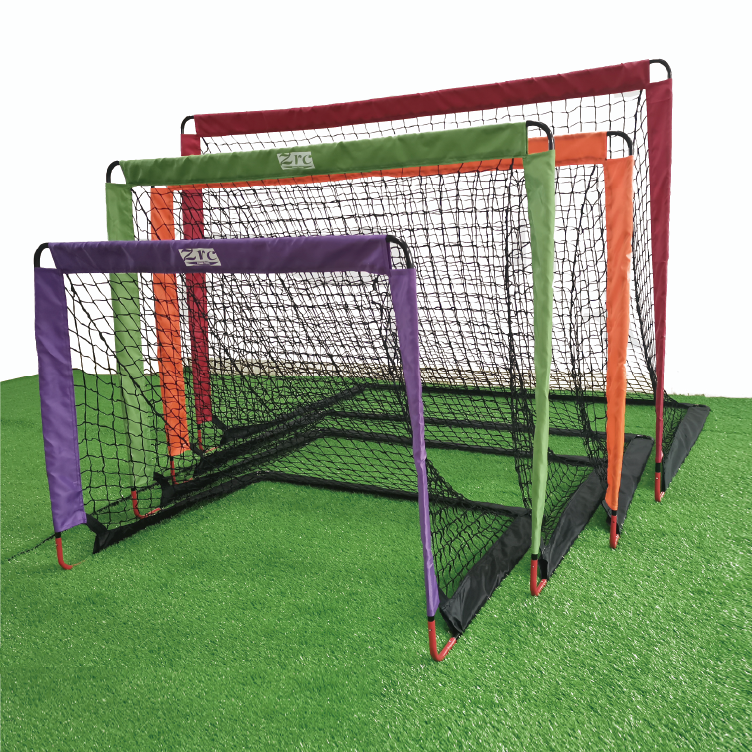 4 Nets with One Set Football Target Metal Rods Soccer Shooting Goal Set